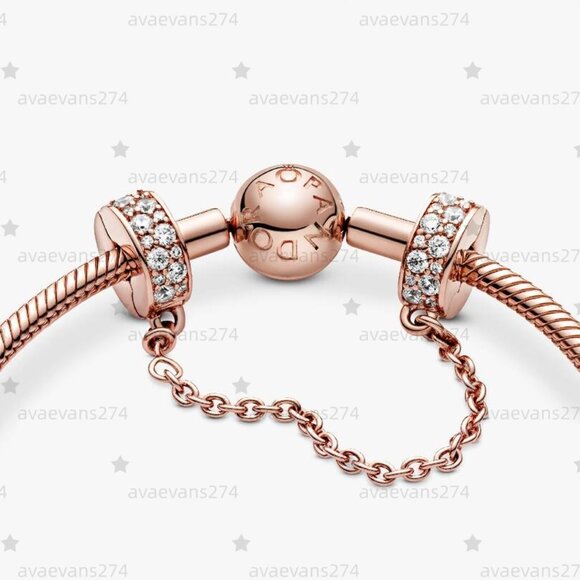 Pandora Clear Pavé Safety Chain Clip Charm - Picture 3 of 5